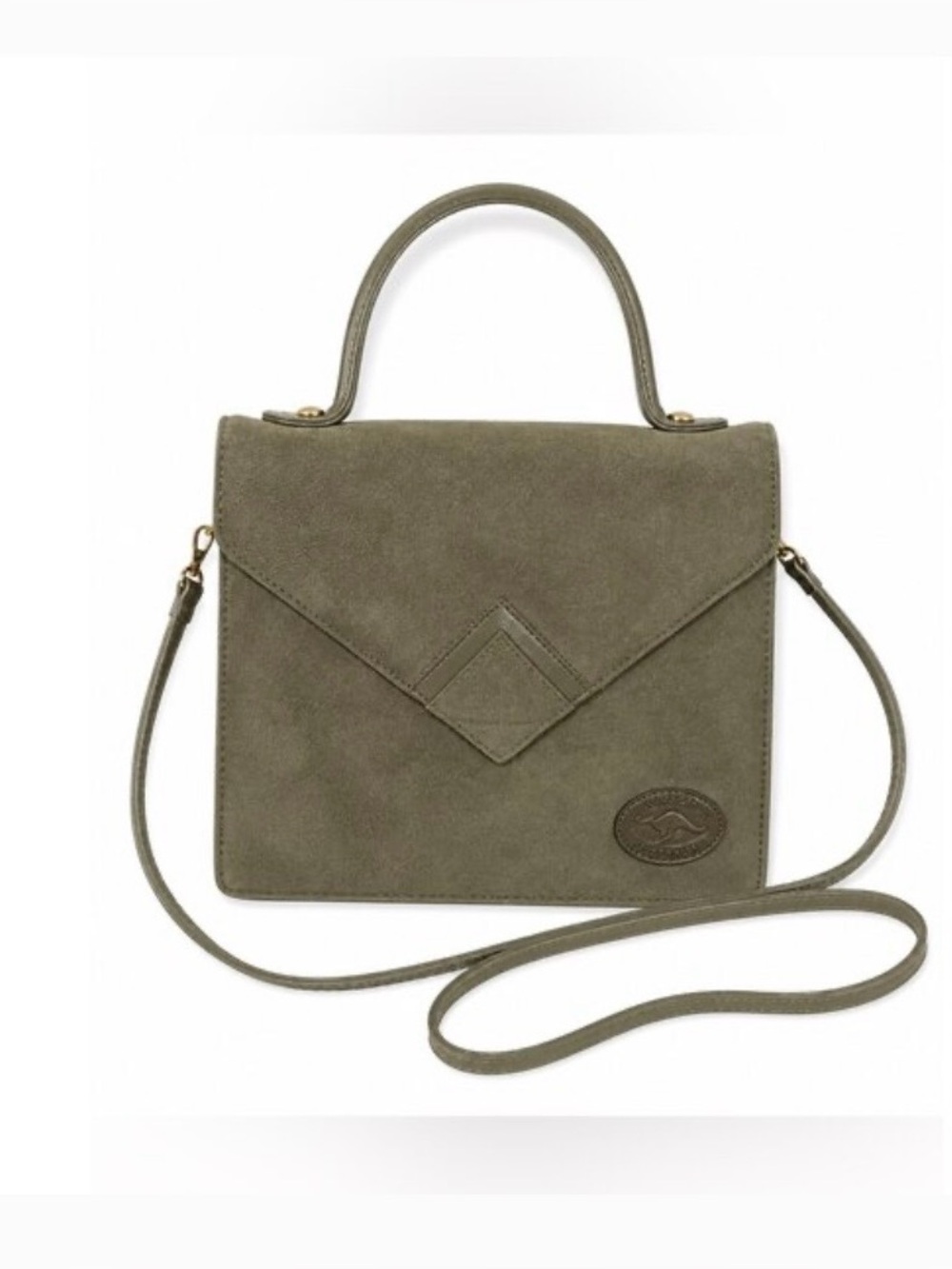"Vivace" Vintage Kangaroo Suede Top-Handle Satchel with Detachable Strap
